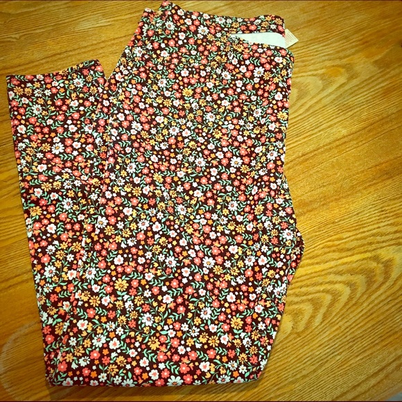Floral print stretch jeggings xl 16 18