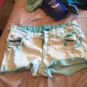 Light blue cut off shorts