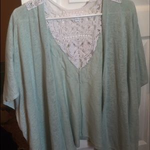 Mint colored pull over