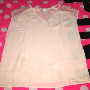 pink lacy shoulders blouse