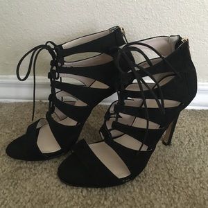 Lace up high heel sandal