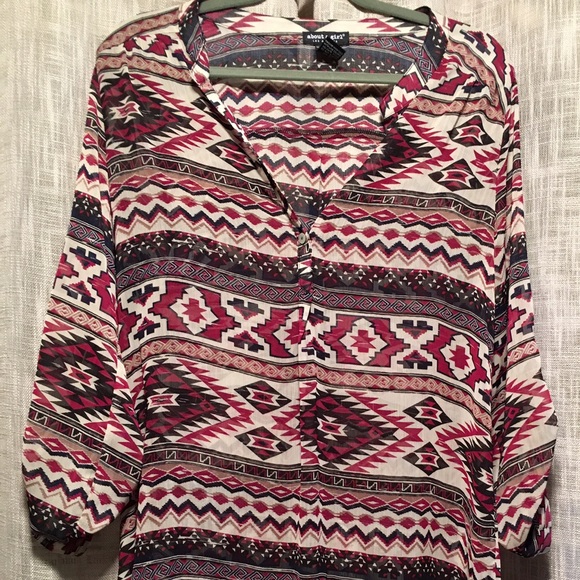 Tribal Print Button Down