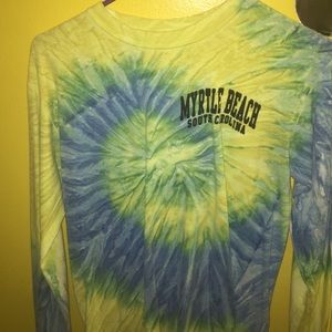 long sleeve tie dye myrtle beach shirt