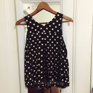 Polka dot trapeze top