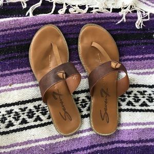 Tan and brown sandals