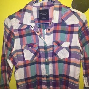 plaid long sleeve button down (American Eagle)