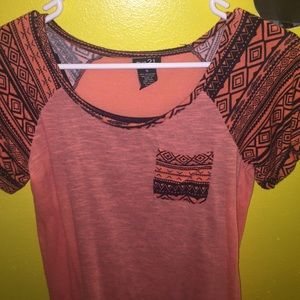 pink Aztec short sleeve