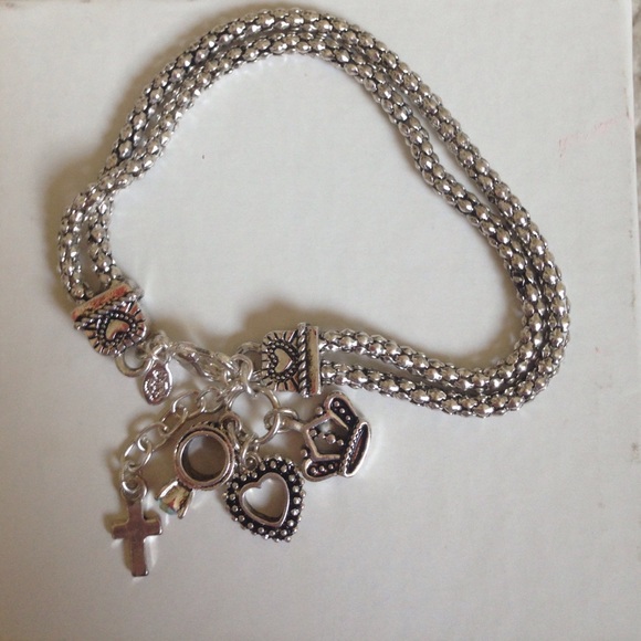 Silver charm bracelet