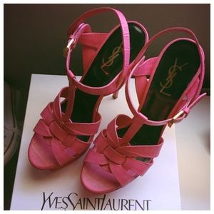 Saint Laurent 105 Fuchia Tribute Sandal - sz 39