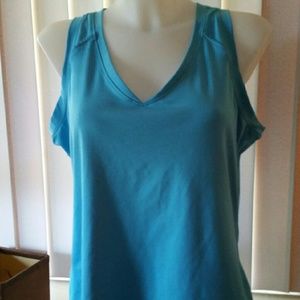 Athletic works exercise sleeveless tank aqua plus