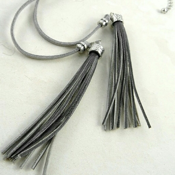 Suede Fringe Necklace - Picture 4 of 4