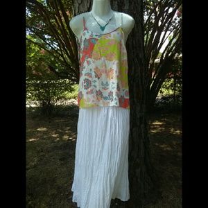 NWOT! Anne Taylor Boho White Maxi Skirt size 2