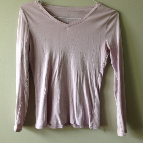 Lilac long sleeve v-neck shirt - Picture 1 of 3