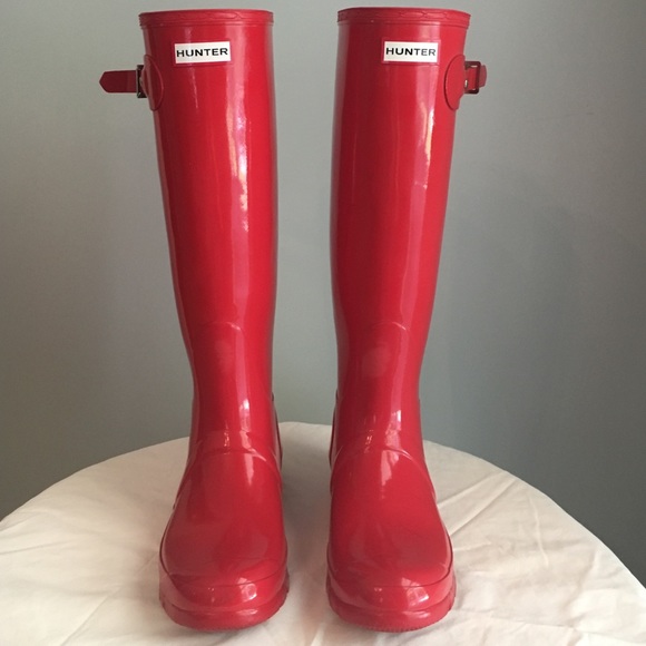 Red Hunter Boots. Size women's 8