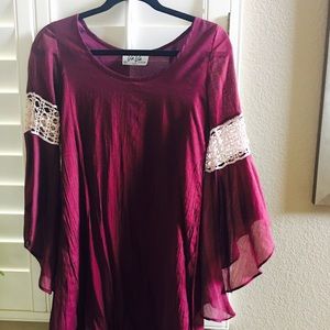 Chiffon Maroon Summer Dress
