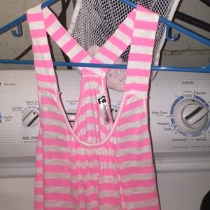 hot pink striped tank top