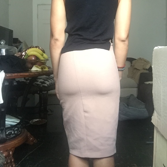 Color Block High Waist Pencil Skirt w. Split - Picture 4 of 4