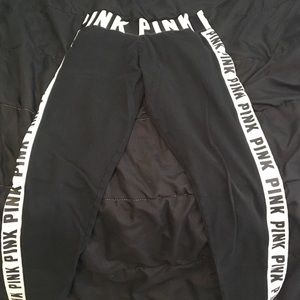 Pink leggings with pink down the sides