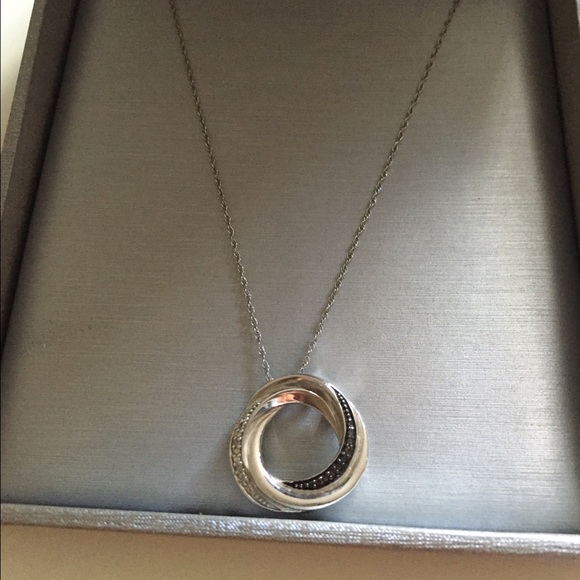 Zales black and white diamond necklace