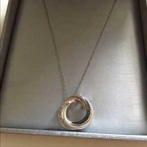 Zales black and white diamond necklace