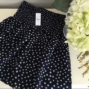 NWT LOFT Navy Polka Dot Skirt