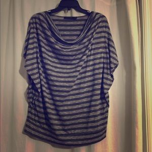 Gray and black striped top