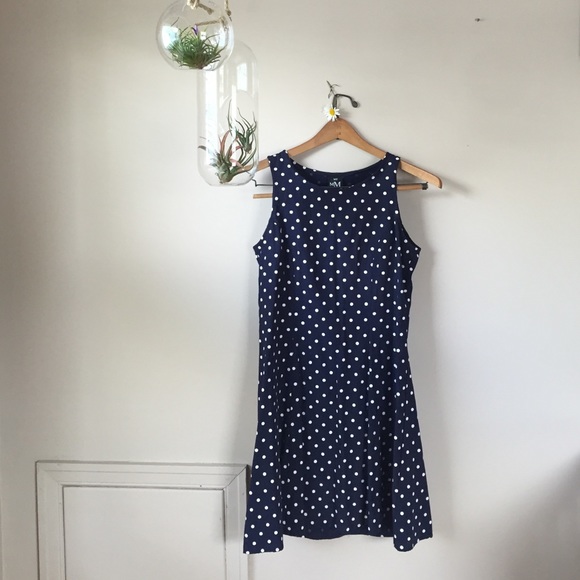 Vintage Polka Dot Mini Dress A Line Shift Nautical