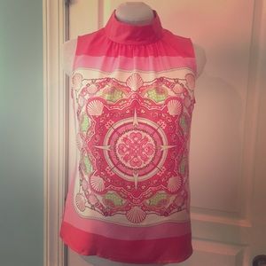 Vineyard Vines Beachy Silk Scarf Top size 4