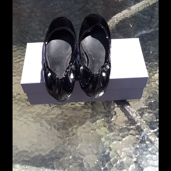 Vera Wang black leather Lillian ballet flats - Picture 3 of 4