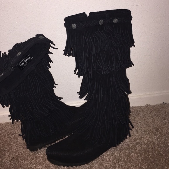 Minnetonka Tall Fringe Boots