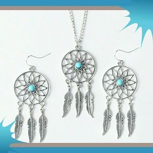 Dream catcher necklace and earing set