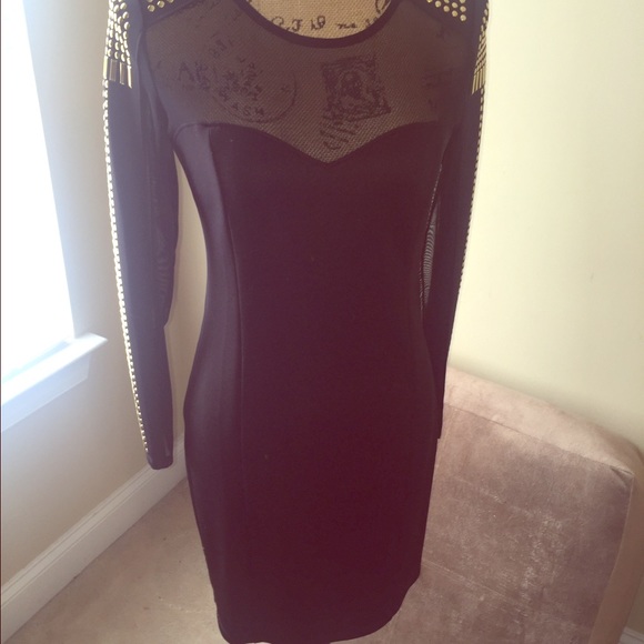 Black dress with gold embellishment