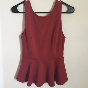 Red peplum top