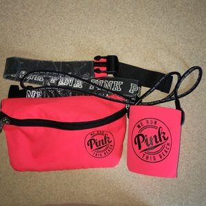 Victoria's Secret koozie and fanny pack.
