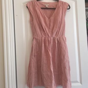 J crew soft pink embroidered dress