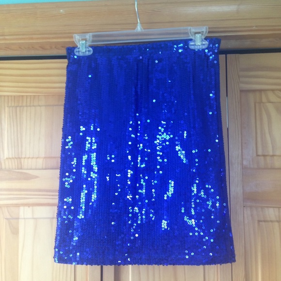 Free People Royal Blue Sequin Skirt