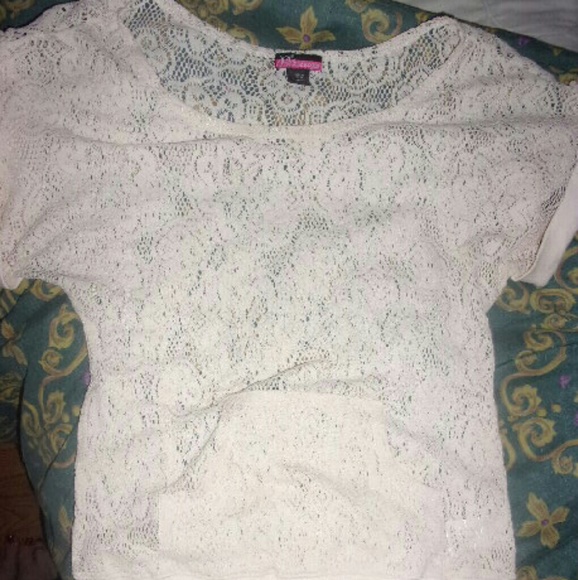 Joe by Joe Boxer cream lace blouse