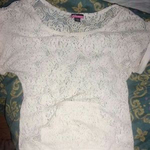 Joe by Joe Boxer cream lace blouse