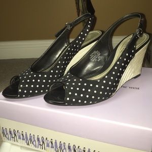 Nine & CO (by Nine West) polka dot wedges