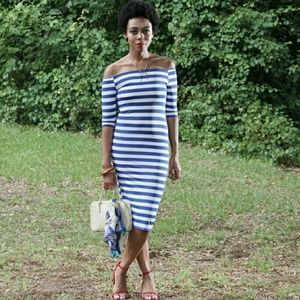 Off the shoulder striped dress *will negotiate