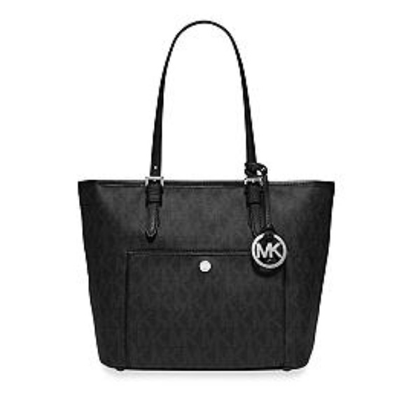 MWT MICHAEL KORS LRG SNAP POCKET TOTE BLK
