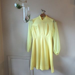 Vintage 1960s Yellow Dress A Line