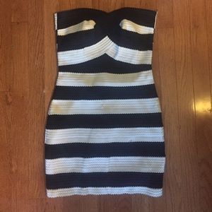 Striped bandage dress