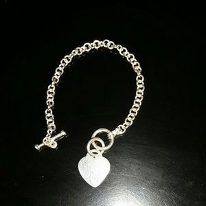 Silver plated heart bracelet