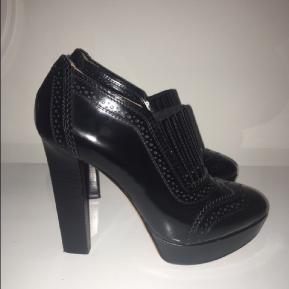 Givenchy Oxford semi black patent bootie pre fall.