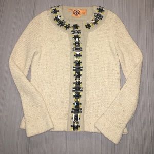 Tory Burch Embellished Sweater Jacket