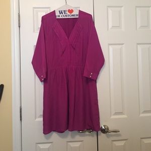 Magenta silky j-crew dress, size 14