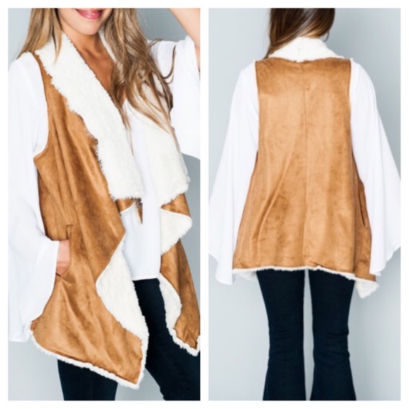 SHOW ME YOUR MUMU Vest Sherpa Cardigan Wrap Coat - Picture 4 of 4