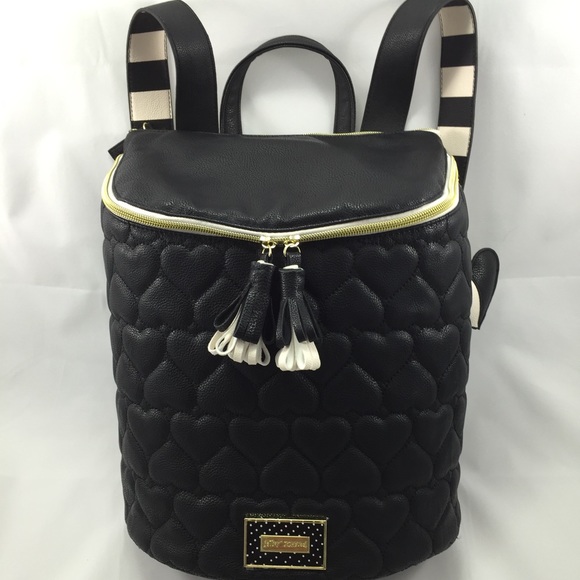 Betsey Johnson Handbags - 2x 🌹HP🌹Betsey Top Backpack Bucket Zip Black