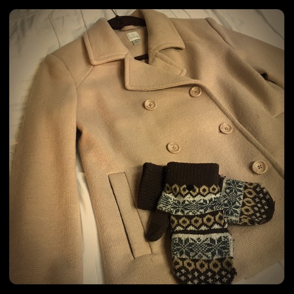 LC Lauren Conrad Pea Coat with Bow Detail
